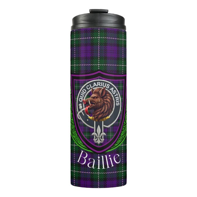 Garrafa Térmica Baillie Scottish Clan Tartan & Crest (Frente)