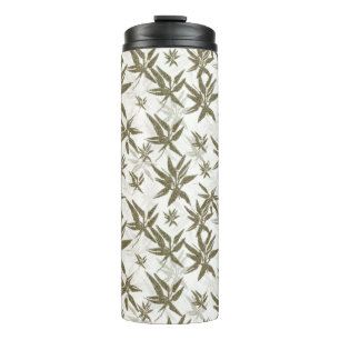 Garrafa Térmica Bambu em White Sheers - padrão de superfície uni