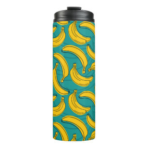 Garrafa Térmica Banana Amarela: Vintagem de Contorno Preta