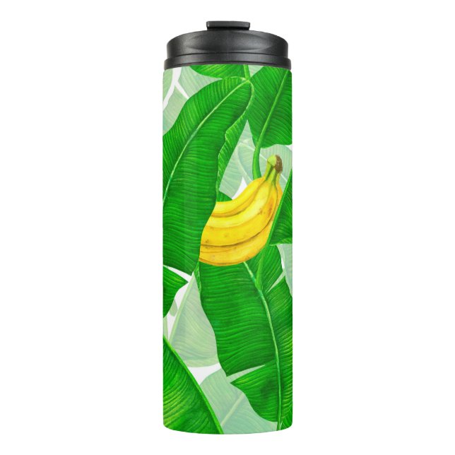 Garrafa Térmica Bananas e folhas design (Frente)
