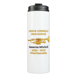 Garrafa Térmica Banda do Jogador de Trompete Personalizada Dourada
