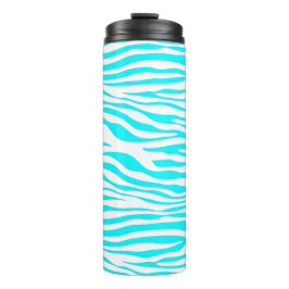 Garrafa Térmica Bandas de Zebra Azul e Branca