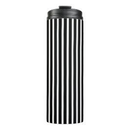 Garrafa Térmica Bandas Verticais Pretas e Brancas