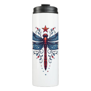 Garrafa Térmica Bandeira Americana Dragonfly Patriótica 4º de julh
