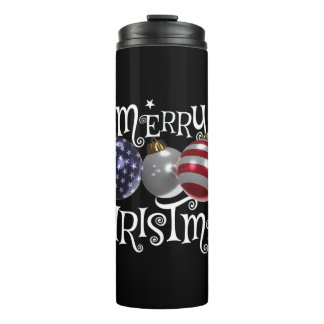 Garrafa Térmica Bandeira Americana Feliz Natal Enfeites de Árvore