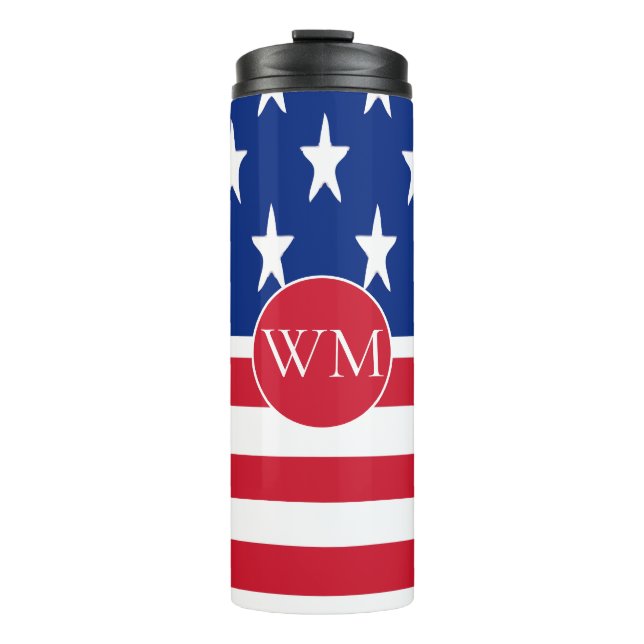 Garrafa Térmica Bandeira Americana Monogramada (Frente)
