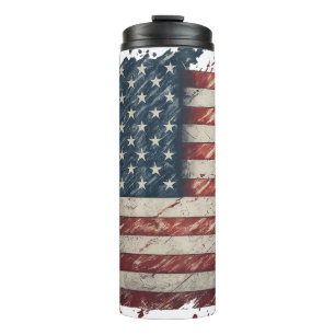 Garrafa Térmica Bandeira americana patriótica incrível desgastada