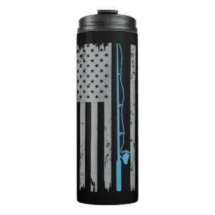 Garrafa Térmica Bandeira Americana Pesca Vintage Pesca T Camisa Tr