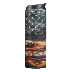 Garrafa Térmica Bandeira Americana Rústica