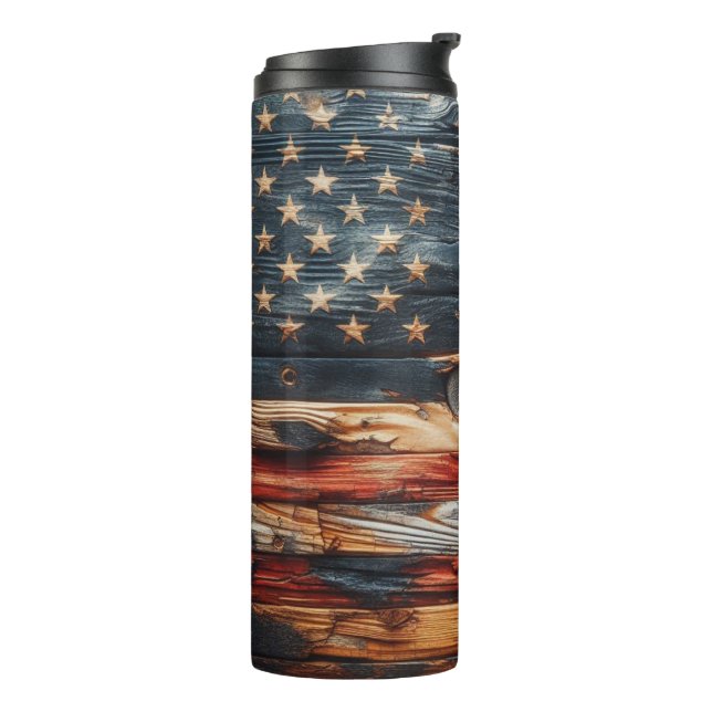 Garrafa Térmica Bandeira Americana Rústica (Giro à esquerda)