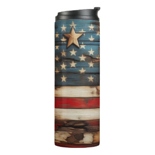 Garrafa Térmica Bandeira Americana Rústica