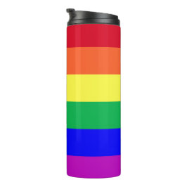 Garrafa Térmica Bandeira Clássica do Orgulho LGBTQIA Cores Vibrant