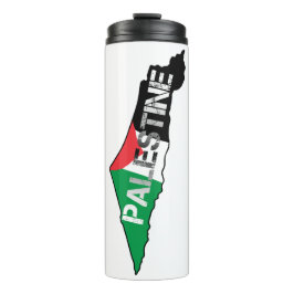 Garrafa Térmica Bandeira da Palestina Livre no Mapa Palestino