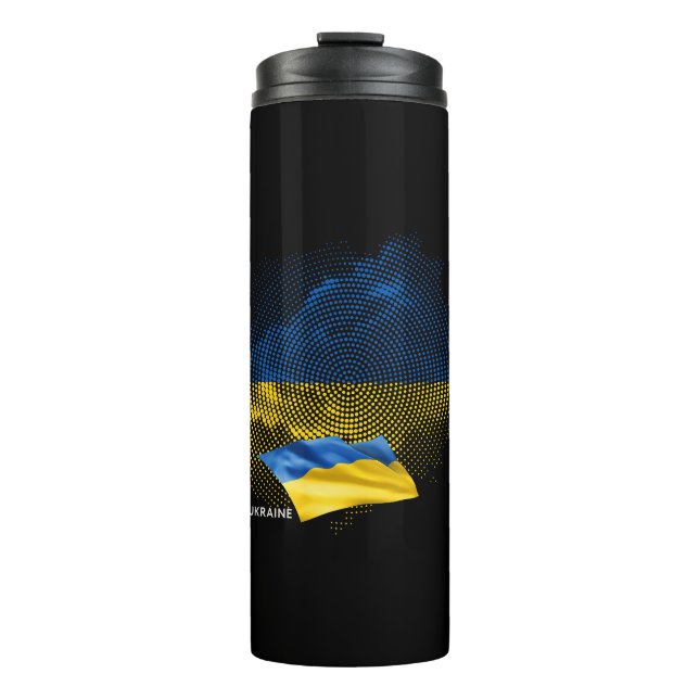 Garrafa Térmica bandeira da Ucrânia (Frente)