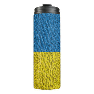 Garrafa Térmica Bandeira da Ucrânia em couro