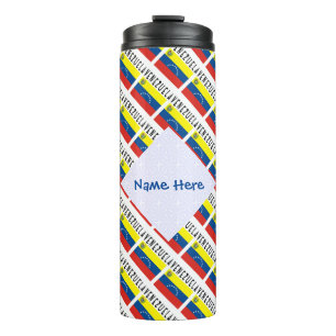 Garrafa Térmica Bandeira da Venezuela Personalizado Nome em Mosaic