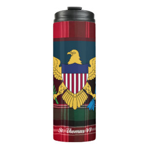 Garrafa Térmica Bandeira das Ilhas Virgens Americanas USVI St. Tho