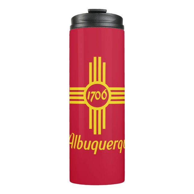 Garrafa Térmica Bandeira de Albuquerque, Novo Tumbler Térmico do M (Frente)