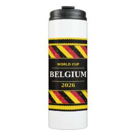 Garrafa Térmica Bandeira de cores do fã de futebol da Bélgica padr