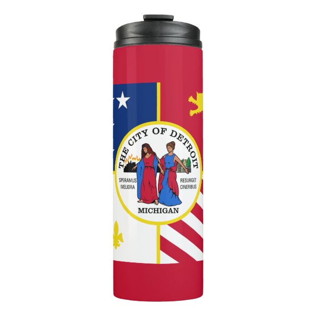 Garrafa Térmica Bandeira de Detroit, Michigan Thermal Tumbler (Frente)