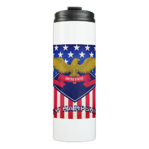 Garrafa Térmica Bandeira de New Hampshire EUA