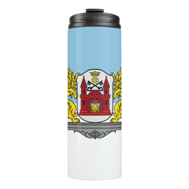 Garrafa Térmica Bandeira de Riga, Letônia Tumbler Térmica (Frente)
