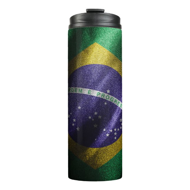 Garrafa Térmica Bandeira de seda do Brasil (Frente)