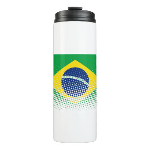 Garrafa Térmica Bandeira Do Brasil Com Efeito De Meia-Tonalidade