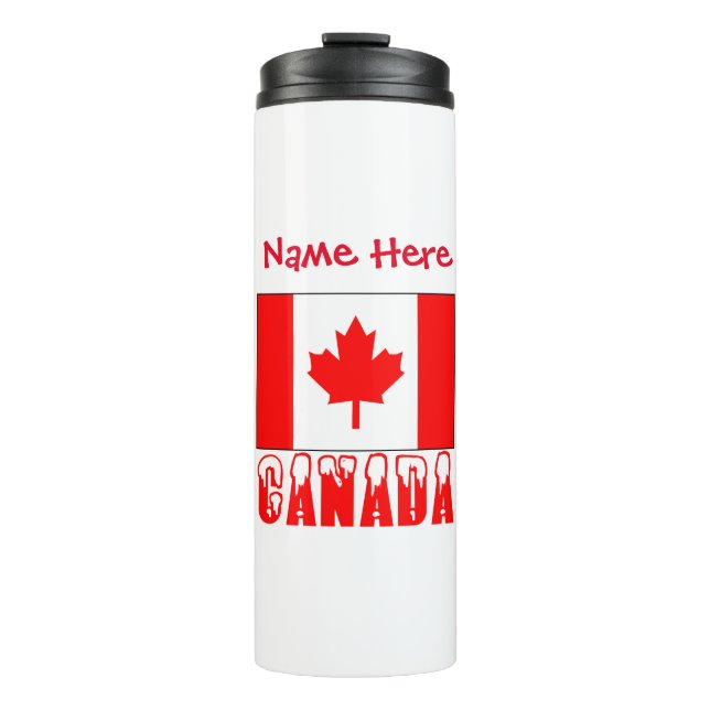 Garrafa Térmica Bandeira do Canadá Personalizada (Frente)