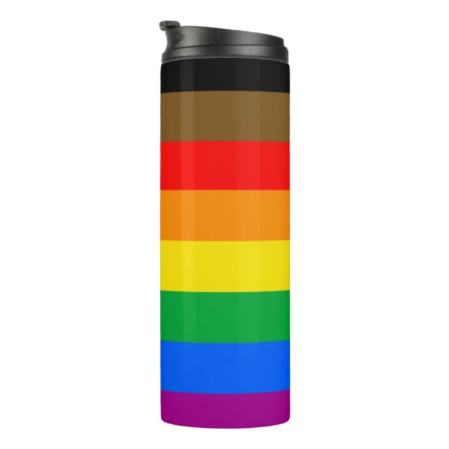 Garrafa Térmica Bandeira do Orgulho Arco-íris da Filadélfia (Rotação à direita)