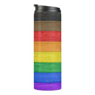 Garrafa Térmica Bandeira do orgulho gay inclusivo de SlipperyJoe t