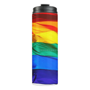 Garrafa Térmica Bandeira do orgulho gay SlipperyJoe's ondulando ve