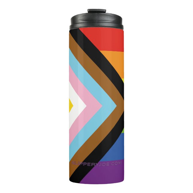 Garrafa Térmica Bandeira do orgulho intersexo SlipperyJoe's fundo  (Frente)