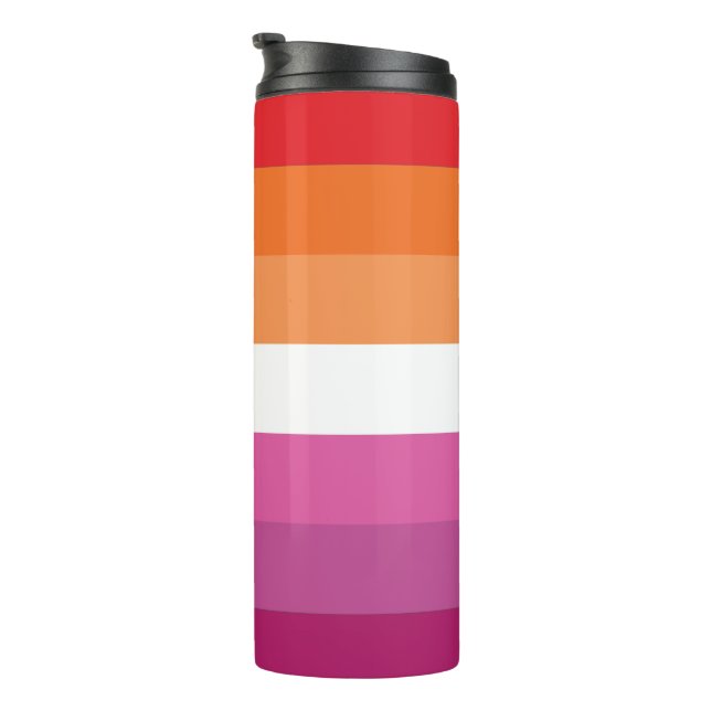 Garrafa Térmica Bandeira do Orgulho Lésbico (Rotação à direita)