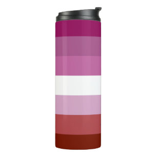 Garrafa Térmica bandeira do orgulho lésbico feminino da SlipperyJo