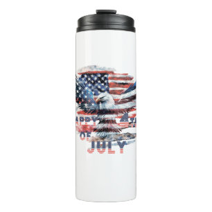 Garrafa Térmica Bandeira e águia dos Estados Unidos. 4 de julho. I