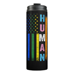 Garrafa Térmica Bandeira LGBT Americana Mês do Orgulho Gay Arco-ír