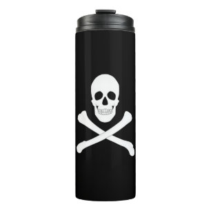 Garrafa Térmica Bandeira Pirata (Caveira e Cruzamentos) (Jolly Rog