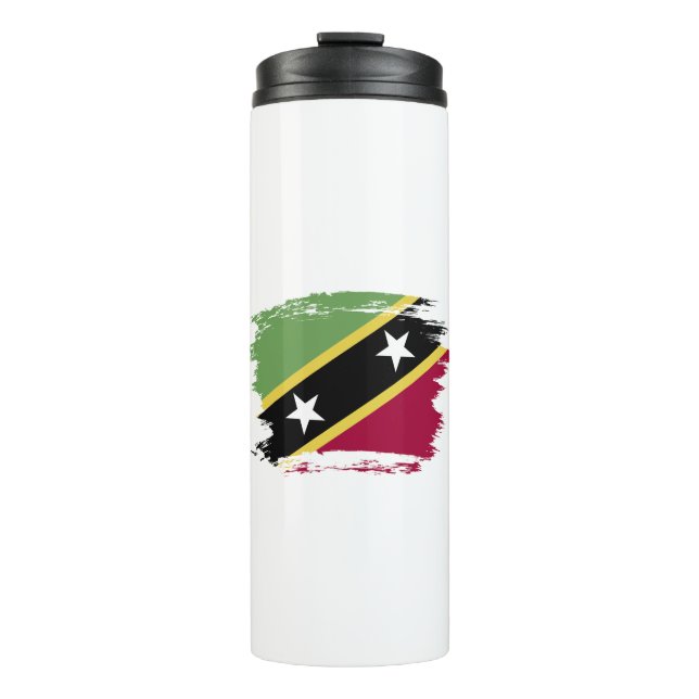 Garrafa Térmica bandeira santo Kitts e Nevis (Frente)