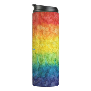 Garrafa Térmica Bandeira tie-dye da SlipperyJoe's arco-íris pressi