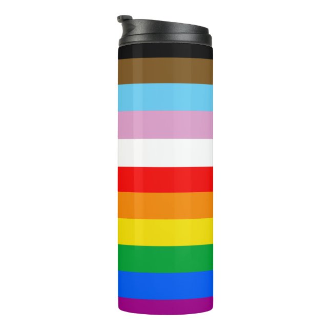 GARRAFA TÉRMICA BANDIERA DELL'ORGOGLIO INCLUSIVA LGBTQ+ (Rotação à direita)