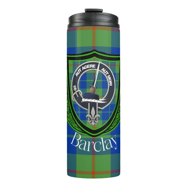 Garrafa Térmica Barclay Scottish Clan Tartan & Crest (Frente)