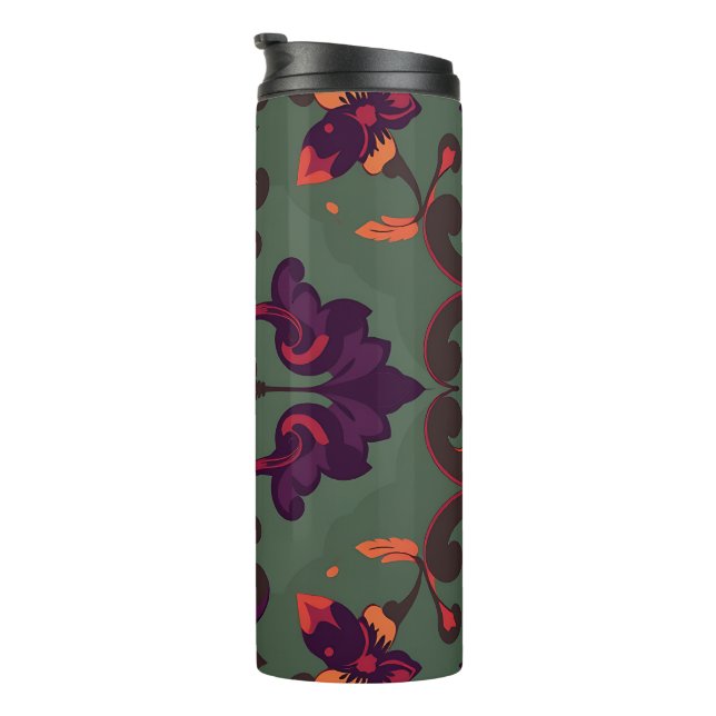Garrafa Térmica Baroque Floral Pattern Travel Mug (Rotação à direita)