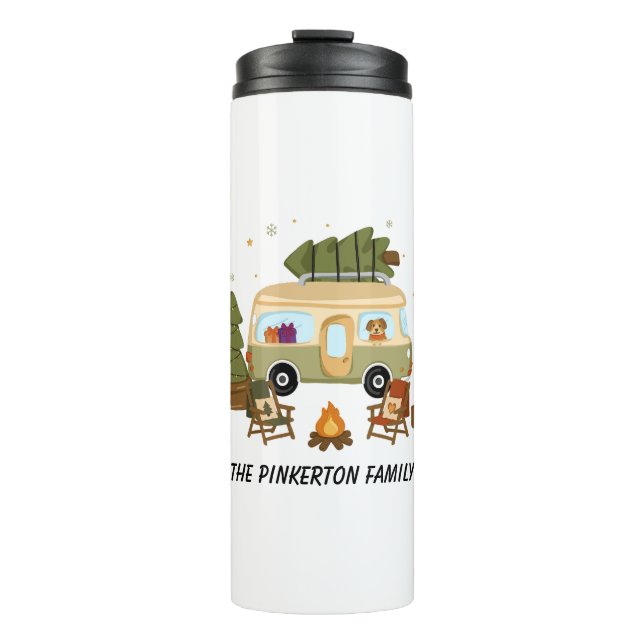 Garrafa Térmica Barraca de Natal Aconchegante Personalizada (Frente)