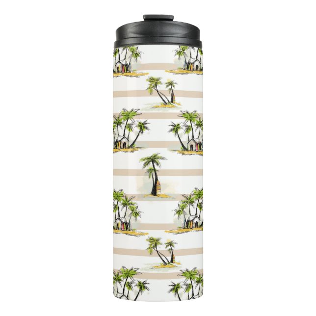 Garrafa Térmica Barraca e palmas tropicais (Frente)