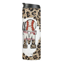 Baseball Mãe Leopard Imprima Tumbler Esportes Mama