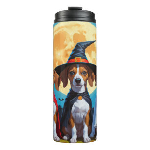 Garrafa Térmica Basenji Dogs Pumpkin Halloween Engraçado