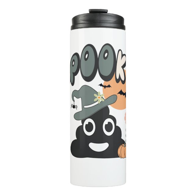 Garrafa Térmica Bathroom Engraçado Humor Fofo Retro Halloween Spoo (Frente)