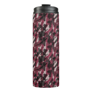 Garrafa Térmica Batom e camuflagem abstrata em Mauve escuro