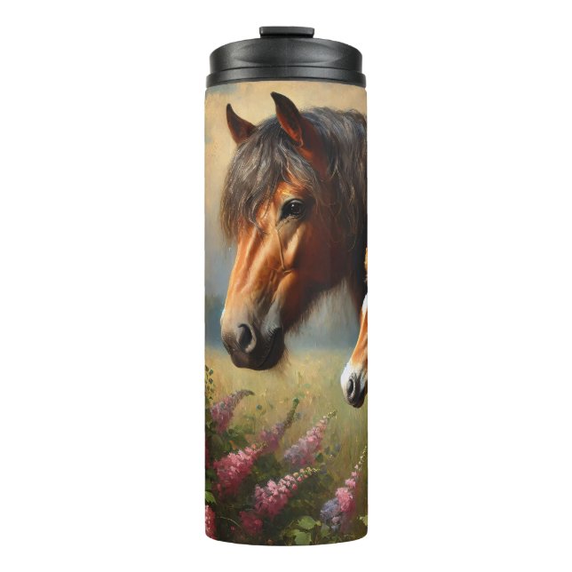 Garrafa Térmica Bay Mare com uma pintura de flores selvagens de Fo (Frente)